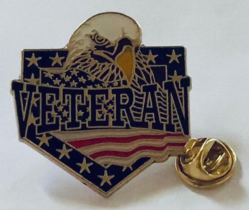 Veteran Eagle Black Lapel Pin