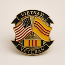 Vietnam Veteran USA American Flag Cloisonné Lapel Pin | Military Honor