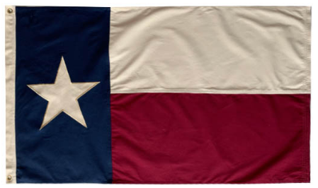 Vintage Texas 12"x18" Embroidered Flag ROUGH TEX® Cotton