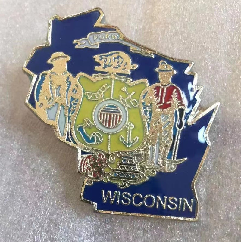 Wisconsin State Map Lapel Pin