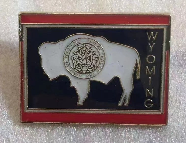 Wyoming State Map Lapel Pin