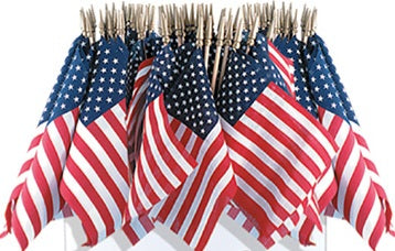American Stick Flags 8"×12" USA Case of 144 Special Deal