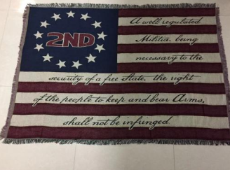American 2nd Amendment Betsy Ross Jacquard Loom Woven Cotton Afghan Blankets