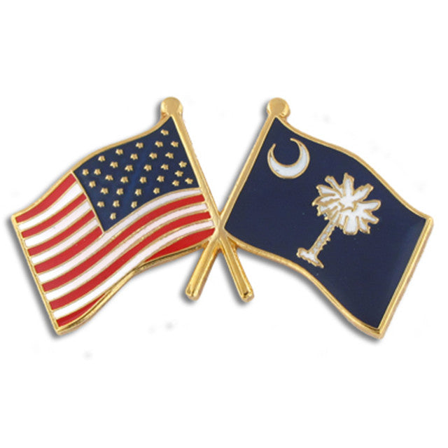 American SOUTH CAROLINA USA SC FLAGS Cloisonne Lapel Pins