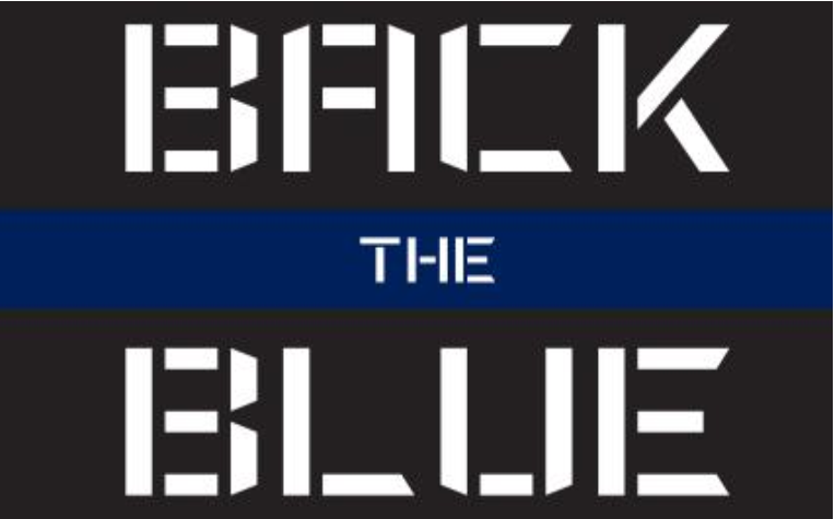 Back The Blue 12"x18" Stick Flag ROUGH TEX® 100D 30" Wooden Staff