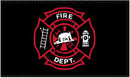 Fire Department Black Red 3'X5' Flag ROUGH TEX® 100D