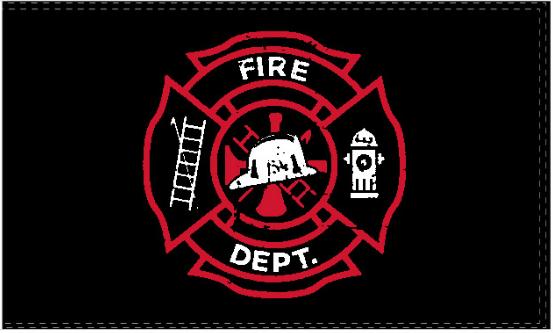 Fire Department Black 3'X5' Double Sided Flag ROUGH TEX® 100D