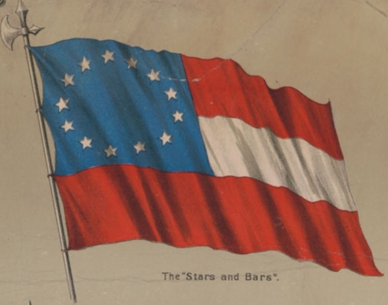 Stars & Bars Union and National Flags of the CSA from 1861-1865 Outdoor Brass Grommets