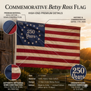 Betsy Ross Vintage 250 Years Cotton Sewn Flag | 3x5 Ft | 1776–2026 Made to Order Limited Stock On Hand Now