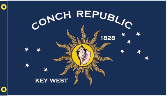 Conch Republic Key West 3'X5' Double Sided Flag ROUGH TEX® 100D