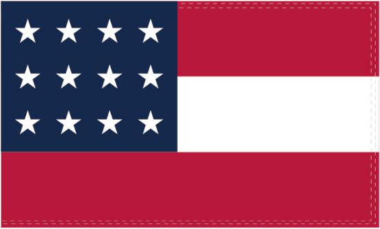 CSA Naval Ensign 12 Stars 3'X5' Flag ROUGH TEX® 100D