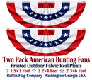 American Bunting Fans Sale 2 Packs Sizes 1.5x3 2x4 & 3x6 Feet Choices