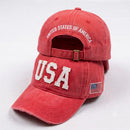 3D USA Washed Cotton Embroidered Hat | United States of America Back Embroidery | Premium Patriotic Hat