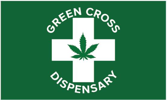 Green Cross Dispensary 3'X5' Flag ROUGH TEX® 100D Leaf 420