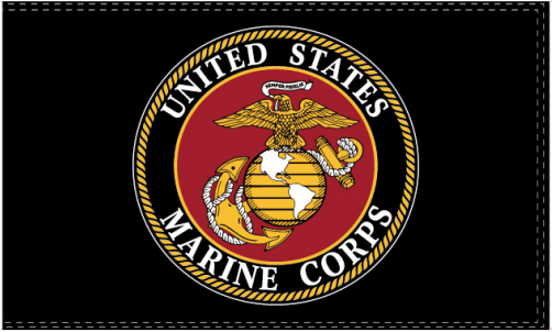 United States Marine Corps Black 3'x5' Flag ROUGH TEX® 100D