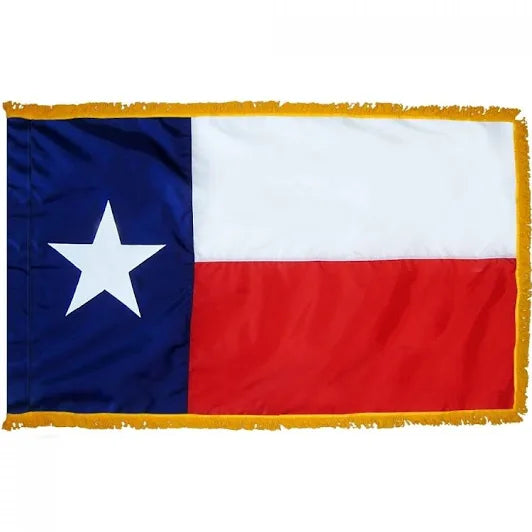 Texas 3'X5' Flag ROUGH TEX® 100D with Sleeve & Gold Fringe