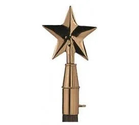 Star Gold Eastern Design Flagpole Indoor Brass Topper Custom Made Allow 8 Weeks Production