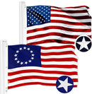 All American & Betsy Ross 3x5 Feet Cotton Two Flags Collectors