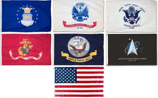 American Flags Seven Flag Collection 3x5 USA Expertly Printed Color Box Military Set in Honor of Lance Cpl. William Joseph Donovan Jr. (Memorial Bridge) In Gift Box