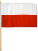 Poland Civil 12''x18'' Stick Flags Rough Tex ®100D
