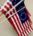Betsy Ross Back to School Special Sale 12x18 Inches Stick Flags 24" Wood Staff