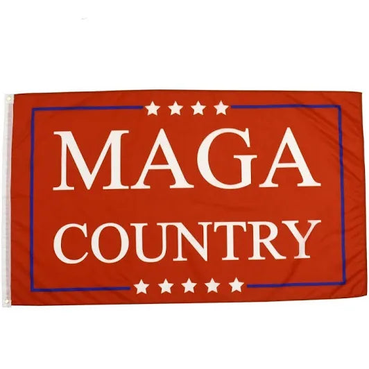 MAGA Country Red 12"x18" Car Flag ROUGH TEX® Knit Nylon Double Sided
