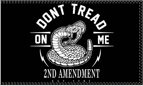 Don't Tread On Me 2nd Amendment Black 3'X5' Flag ROUGH TEX® 100D est 1791