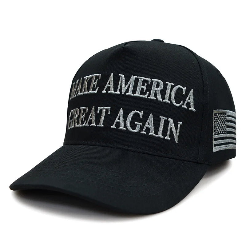 Dark MAGA Make America Great Again Blackout USA Flag Caps Musk Inspired Trump 2024 Never Surrender