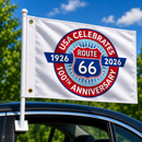Route 66 Centennial Collectible Car Flag 1926–2026 | 12"x18" ROUGH TEX® Double Sided