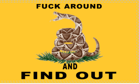 Fuck Around and Find Out Gadsden 3'X5' Flag ROUGH TEX® 100D