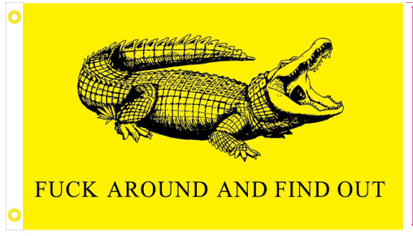 Fuck Around and Find Out Gator 3'X5' Flag ROUGH TEX® 100D