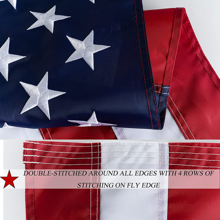 American Flags USA Nylon Embroidered Stars Sewn Stripes Brass Grommets