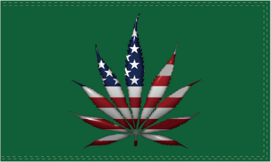 USA Cannabis Leaf (Green Background) 3'X5' Flag ROUGH TEX® 100D