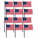American 8x12 Inch Stick Flags Black Wood Staff USA Flags