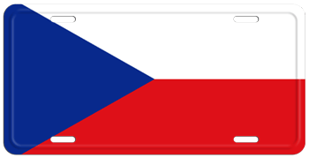 Czech Republic Flag Embossed License Plate