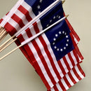 Betsy Ross Stick Flags 4x6 Inches 6x9" 8x12" 12x18" American Flag US 13 Stars & Stripes