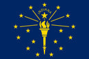 Indiana 3'x5' Embroidered Polyester Flag with Gold Fringe
