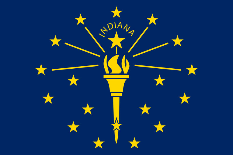 Indiana 3'x5' Embroidered Polyester Flag with Gold Fringe