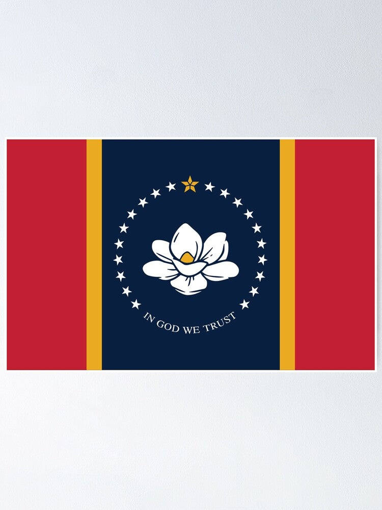 Mississippi Magnolia 8"x12" Wooden Stick Flags