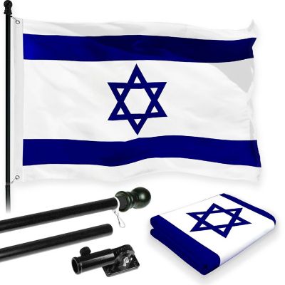 Blackout Israel Flagpole Kit 6' Flag Pole & 3x5ft Israeli Flag Nylon Printed Traditional American Style IDF Heavy Duty