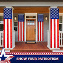 USA American Pulldown Banner 12.5"x80" Embroidered Flag ROUGH TEX® 420D Sewn Nylon Stripes