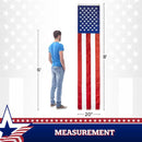 USA American Pulldown Banner 12.5"x80" Embroidered Flag ROUGH TEX® 420D Sewn Nylon Stripes
