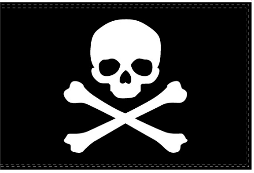 Pirate Stack Jaw 12"x18" Stick Flag ROUGH TEX® 100D 30" Wooden Staff