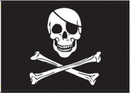 Jolly Roger Pirate 12"x18" Stick Flag ROUGH TEX® 100D 30" Wooden Staff