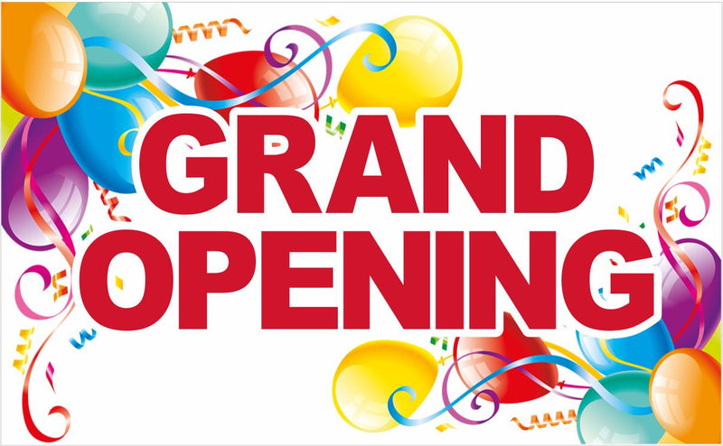 Grand Opening Balloons 3'X5' Flag ROUGH TEX® 100D