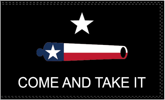 Gonzales Come and Take It Texas Black 3'X5' Flag ROUGH TEX® 100D