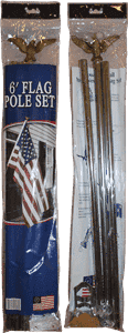 Gift Boxed U.S.A. 6' Foot USA 3'x5' American Flag Steel FlagPole Kit Sets With Gold Ball Decoration Non-Furl Sale