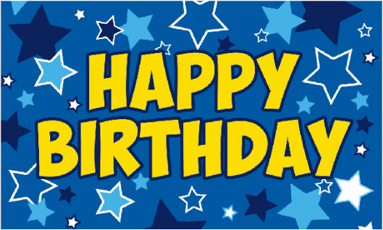 Happy Birthday Blue 3'X5' Flag ROUGH TEX® 100D