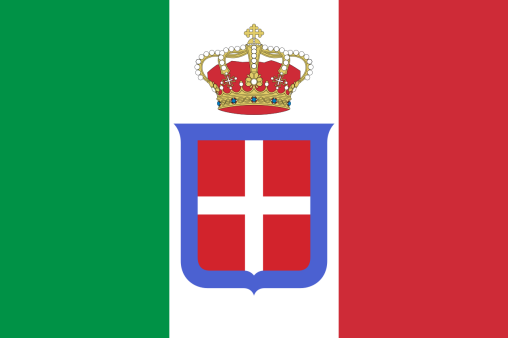 Italy Royal 3'x5' Flag Hemp Embroidered