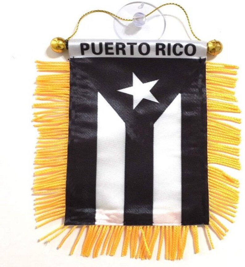 Puerto Rico Black Flag Mini Banner